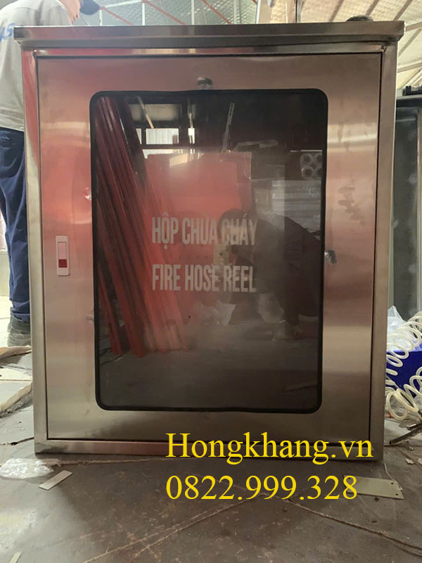 Tủ PCCC inox 1 ngăn 600x400x200mm cánh ngoài kính giá tốt