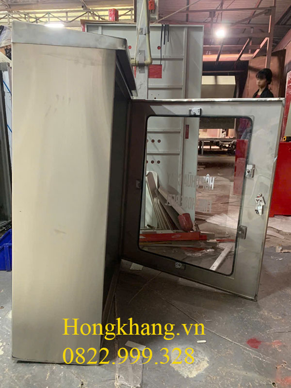 Vỏ tủ PCCC 1 ngăn inox 304 600x400x200mm cánh kính – giá rẻ xưởng
