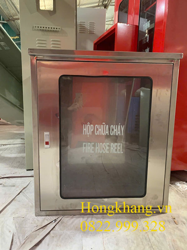 Vỏ tủ chữa cháy inox 304 600x400x200mm cánh kính giá tại xưởng