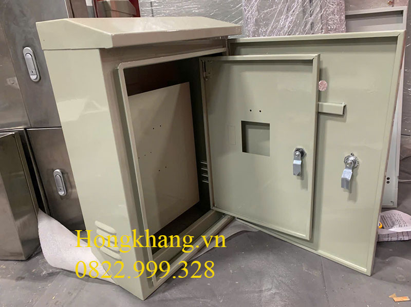 Vỏ tủ điện 2 lớp cánh trong nhà 400x300x150mm màu ghi sần sáng – Giải pháp bảo vệ thiết bị tối ưu