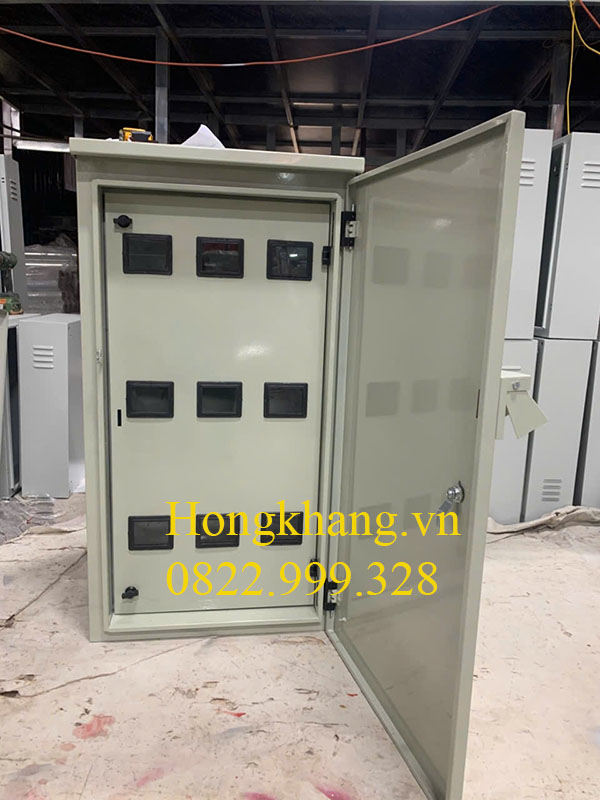 Vỏ tủ điện ngoài trời 1200x500x300x1,2mm sơn ghi sần có panel