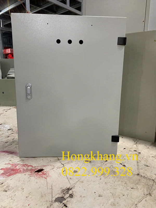 Vỏ tủ điện 2 lớp cánh trong nhà kích thước 800x500x300x1,2mm sơn tĩnh điện có tấm panel cánh ngoài khoét lỗ giá tốt tại xưởng hà nội và TP HCM