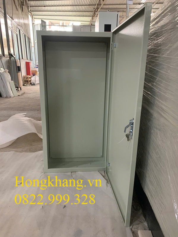 Vỏ tủ điện trong nhà 1 lớp cánh kích thước 1400x600x300x1,5mm  sơn tĩnh điện có tấm panel dập chớp hông giá tốt tại xưởng hà nội và TP HCM