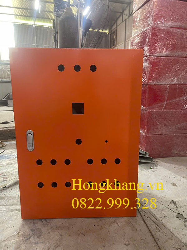 Vỏ tủ điện một lớp cánh 500x400x250x1.2mm Thiết Kế Riêng: Cánh Cam, Tích Hợp Quạt Tản Nhiệt