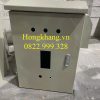 Vỏ tủ điện 1 lớp cánh ngoài trời kích thước 400x300x200x1mm sơn tĩnh điện cánh ngoài khoét lỗ  có mái có hèm chống nước giá tốt tại xưởng hà nội và hải phòng